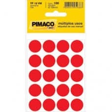 ETIQUETA PIMACO TP19 200 ETIQUETAS VERMELHA