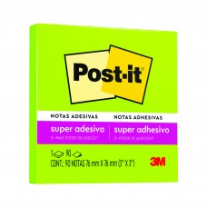 BLOCO ADESIVO 76X76 90FLS 654 VERDE NEON 3M