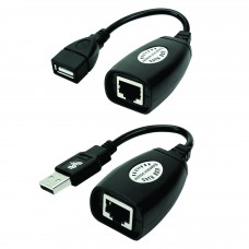 CABO EXTENSOR USB A MACHO PARA USB A FEMEA VIA RJ45