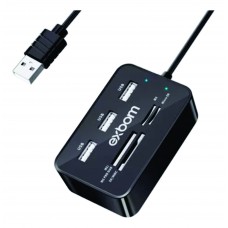 HUB USB 3 PORTAS E LEITOR DE CARTÃO DE MICROSD MS PRO DUO M2 SD - EXBOM