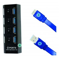 HUB USB SLIM 2.0 4 PORTAS PRETO