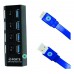 HUB USB SLIM 2.0 4 PORTAS PRETO