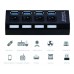 HUB USB SLIM 2.0 4 PORTAS PRETO