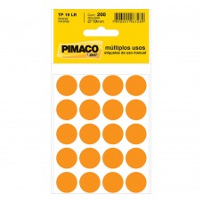 ETIQUETA PIMACO TP19 200 ETIQUETAS LARANJA
