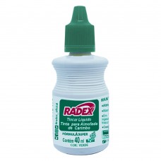 TINTA CARIMBO RADEX 40ML VERDE 