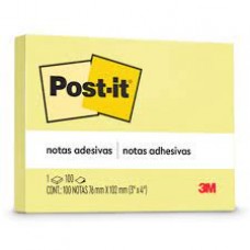 BLOCO ADESIVO 76X102 100FLS AMARELO - 3M
