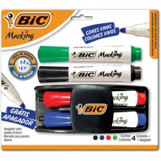 PINCEL QUADRO BRANCO MARKING KIT 4 PINCEIS + APAGADOR - BIC