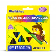 GIZ DE CERA JUMBO 12 CORES BIG TRIANGULAR - ACRILEX
