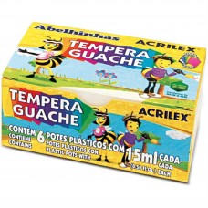 TINTA GUACHE 15ML 6 CORES - ACRILEX