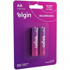 PILHA AA C/2 RECARREGAVEL ELGIN