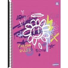 CADERNO UNIV 10M C.D. 200FLS KBOM FEMININO - ANIMATIVA