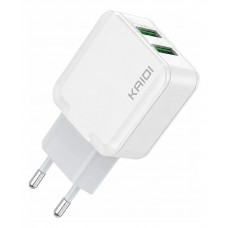 CARREGADOR 2 SAIDAS USB 2.4A KD-556 KAIDI S/ CABO CARREGADOR 2 SAIDAS USB 2.4A KD-556 KAIDI S/ CABO