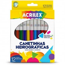 CANETA HIDROGRAFICA 12 CORES - ACRILEX