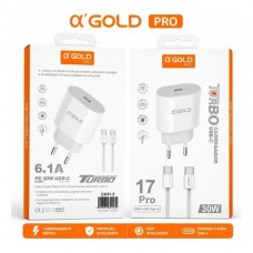KIT CARREGADOR TURBO 6.1A GOLD 30W - CA31 KIT CARREGADOR TURBO 6.1A GOLD 30W - CA31