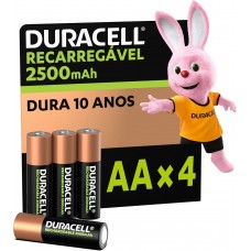 PILHA RECARREGAVEL AA C/4 UNIDADES - DURACELL PILHA RECARREGAVEL AA C/4 UNIDADES - DURACELL