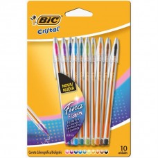 CANETA ESFERICA CRISTAL FINA FASHION 10 CORES - BIC