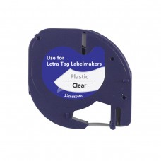 FITA ROTULADOR DYMO 12MM X 4M PRETO/TRANSPARENTE 12267 - COMPATIVEL