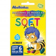 MASSA DE MODELAR SOFT (6 CORES FOSCAS) - ACRILEX