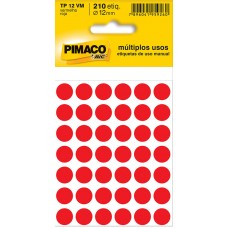 ETIQUETA PIMACO TP12 210 ETIQUETAS VERMELHA
