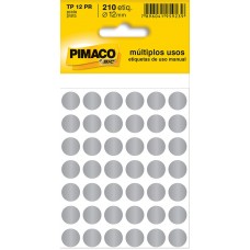 ETIQUETA PIMACO TP12 210 ETIQUETAS PRATA